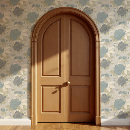 Maira Large Peonies Grey Slate Wallpaper