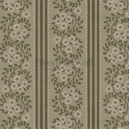 Maite Blooming Vines Sage Olive Wallpaper