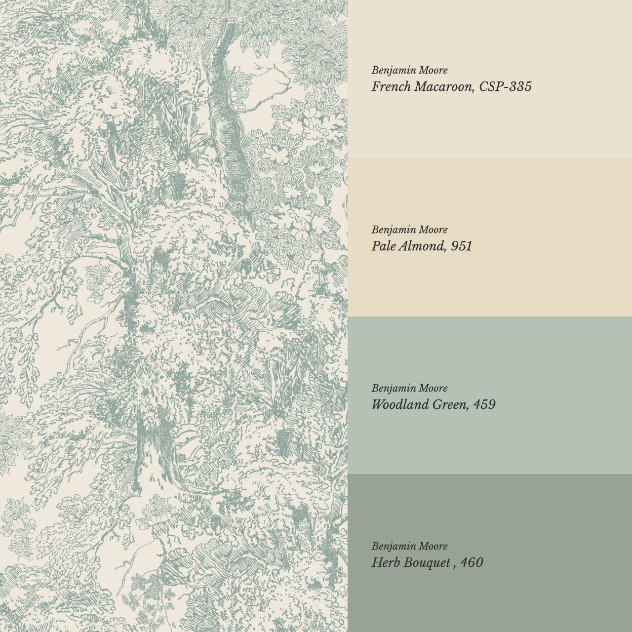 Manuela Heritage Forest Cream Sage Wallpaper