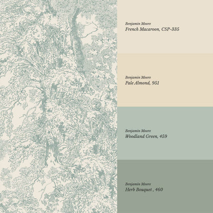 Manuela Heritage Forest Cream Sage Wallpaper