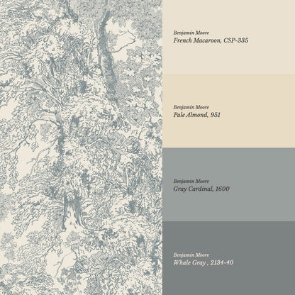 Manuela Heritage Forest Cream Dove Gray Wallpaper