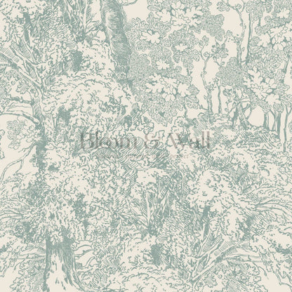 Manuela Heritage Forest Cream Sage Wallpaper