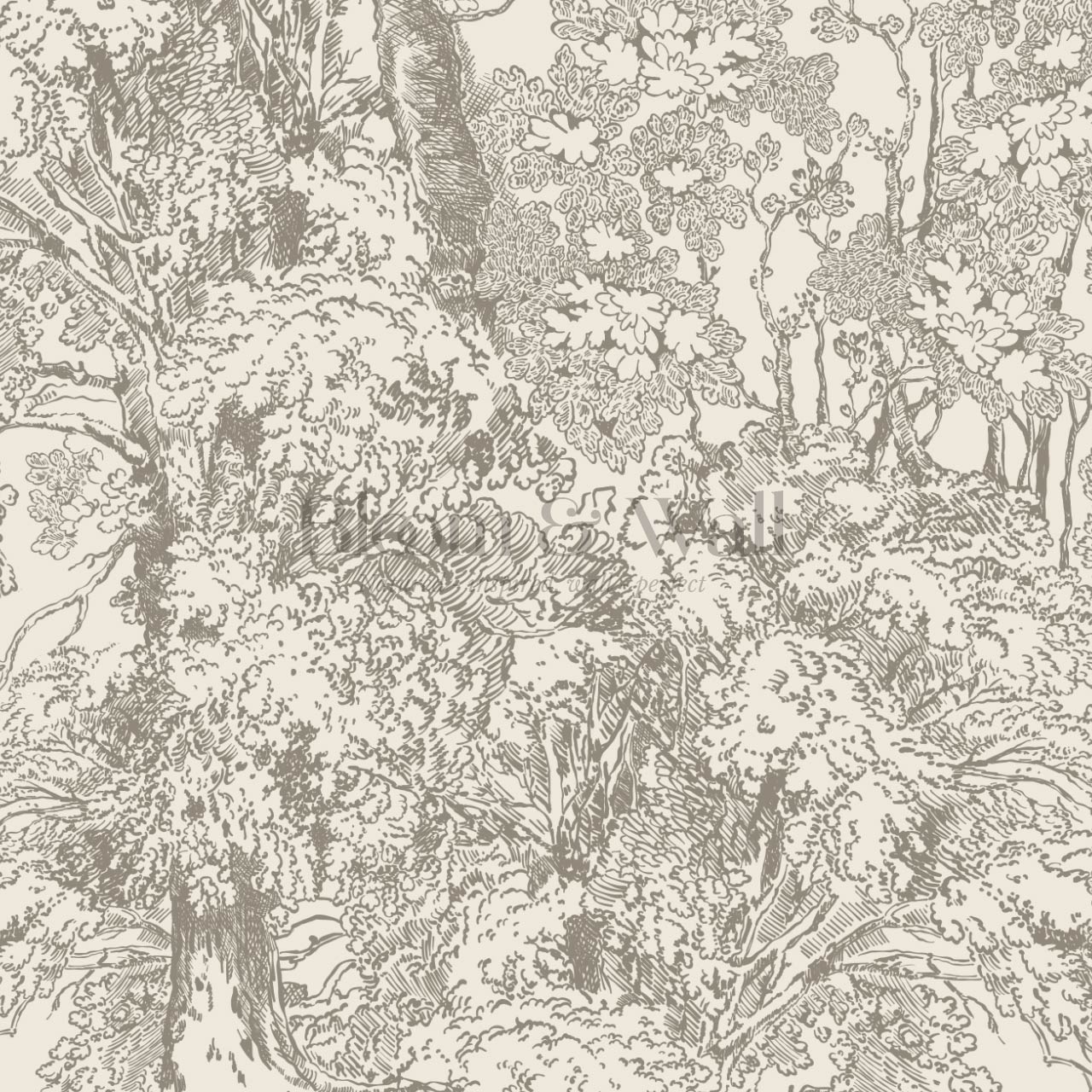 Manuela Heritage Forest Cream Taupe Wallpaper