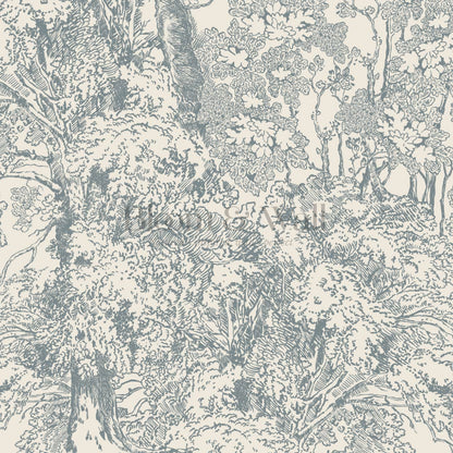Manuela Heritage Forest Cream Dove Gray Wallpaper