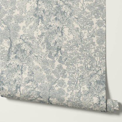 Manuela Heritage Forest Cream Dove Gray Wallpaper