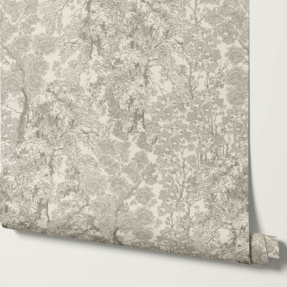 Manuela Heritage Forest Cream Taupe Wallpaper