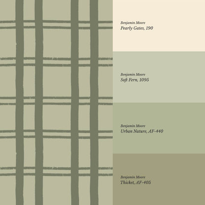 Marceline Plaid Sage Wallpaper