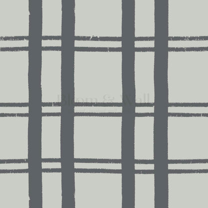 Marceline Plaid Slate Gray Wallpaper
