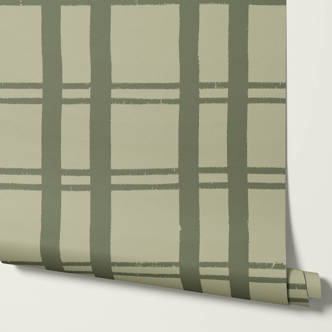 Marceline Plaid Sage Wallpaper