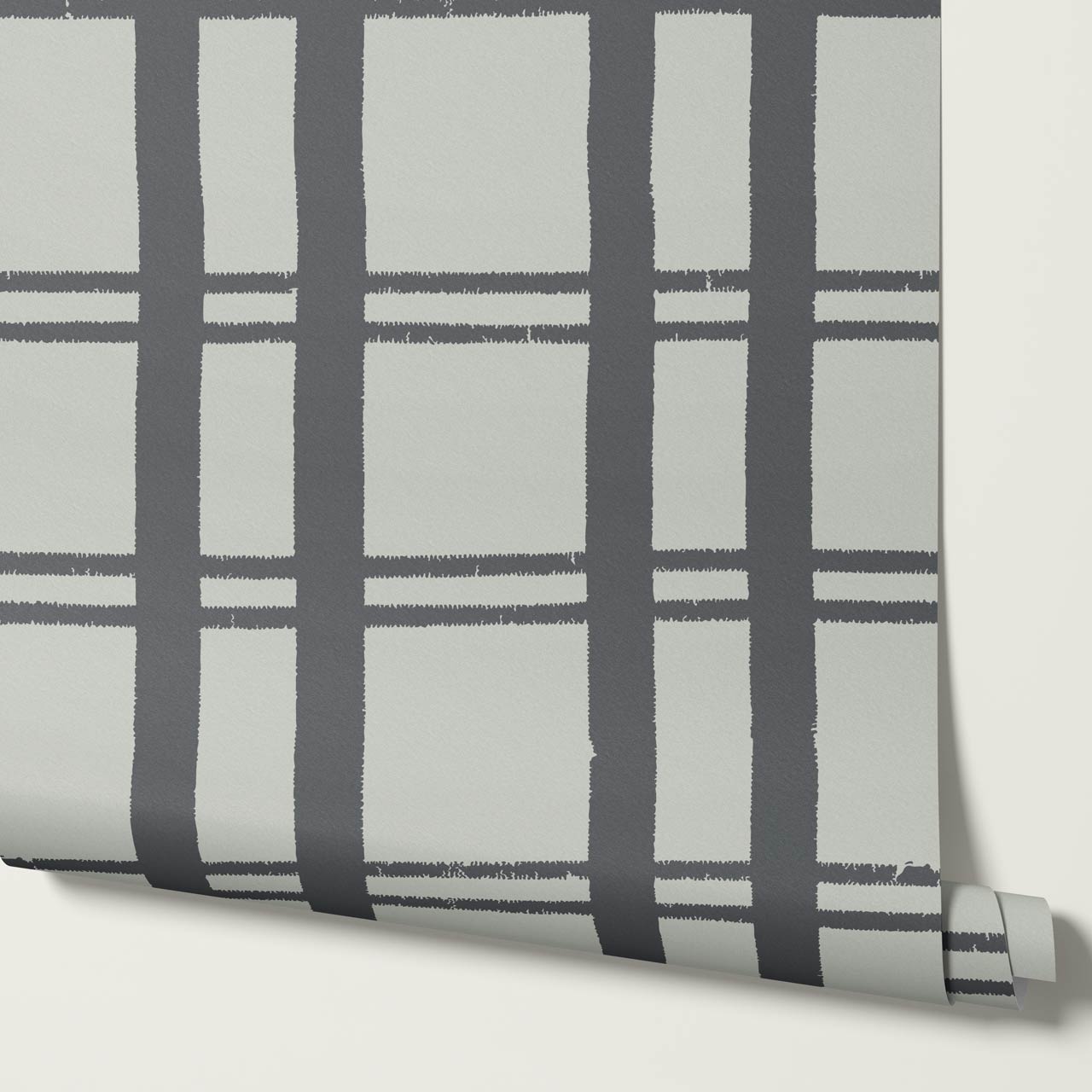 Marceline Plaid Slate Gray Wallpaper