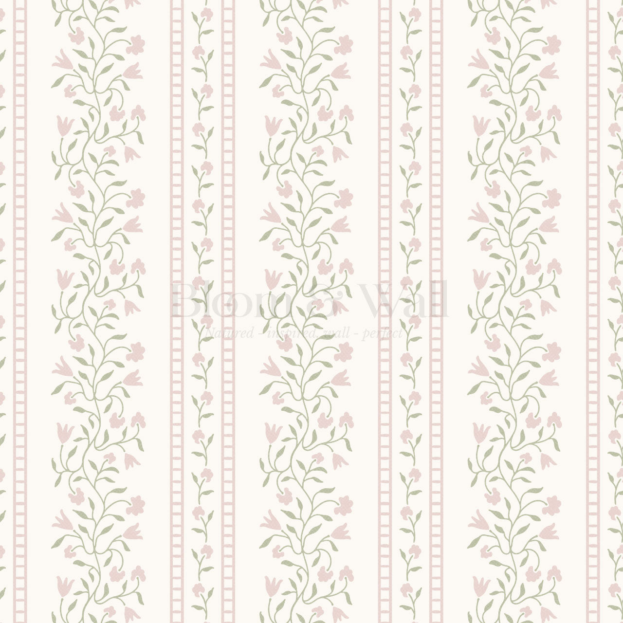 Margaret Botanical Vines Pink Wallpaper