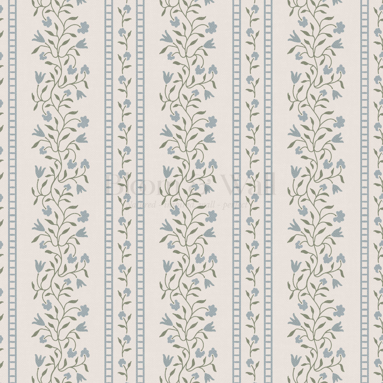Margaret Botanical Vines Blue Wallpaper