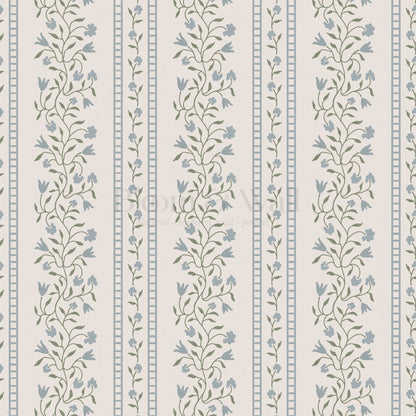 Margaret Botanical Vines Blue Wallpaper
