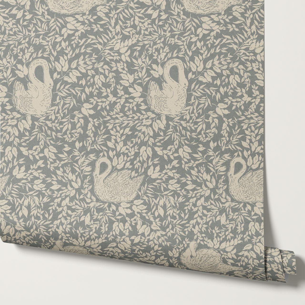 Margot Smoky Gray Swans Wallpaper