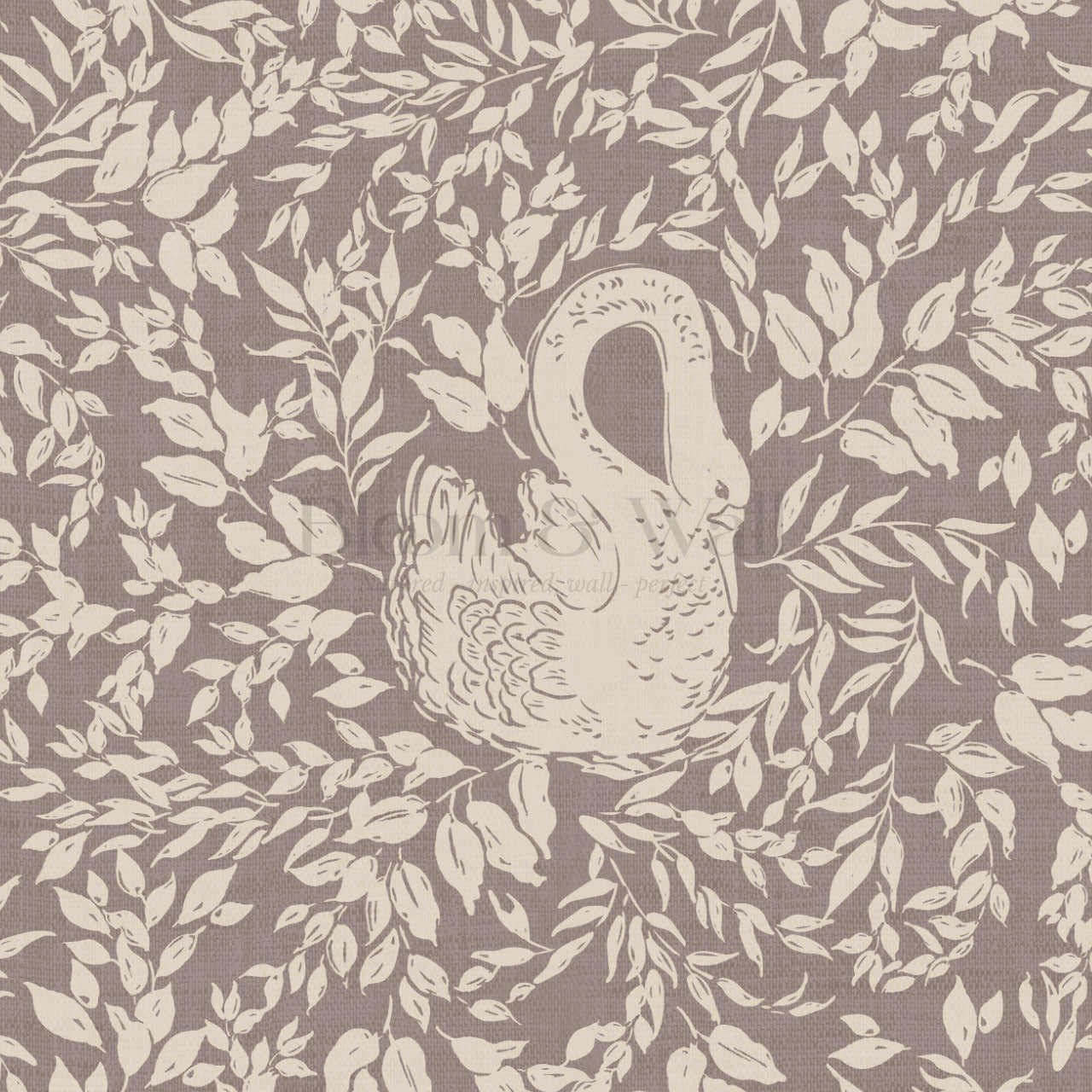Margot Rose Mauve Swans Wallpaper