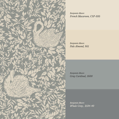 Margot Smoky Gray Swans Wallpaper