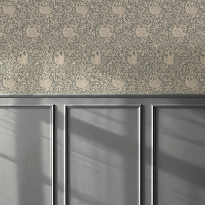 Margot Smoky Gray Swans Wallpaper