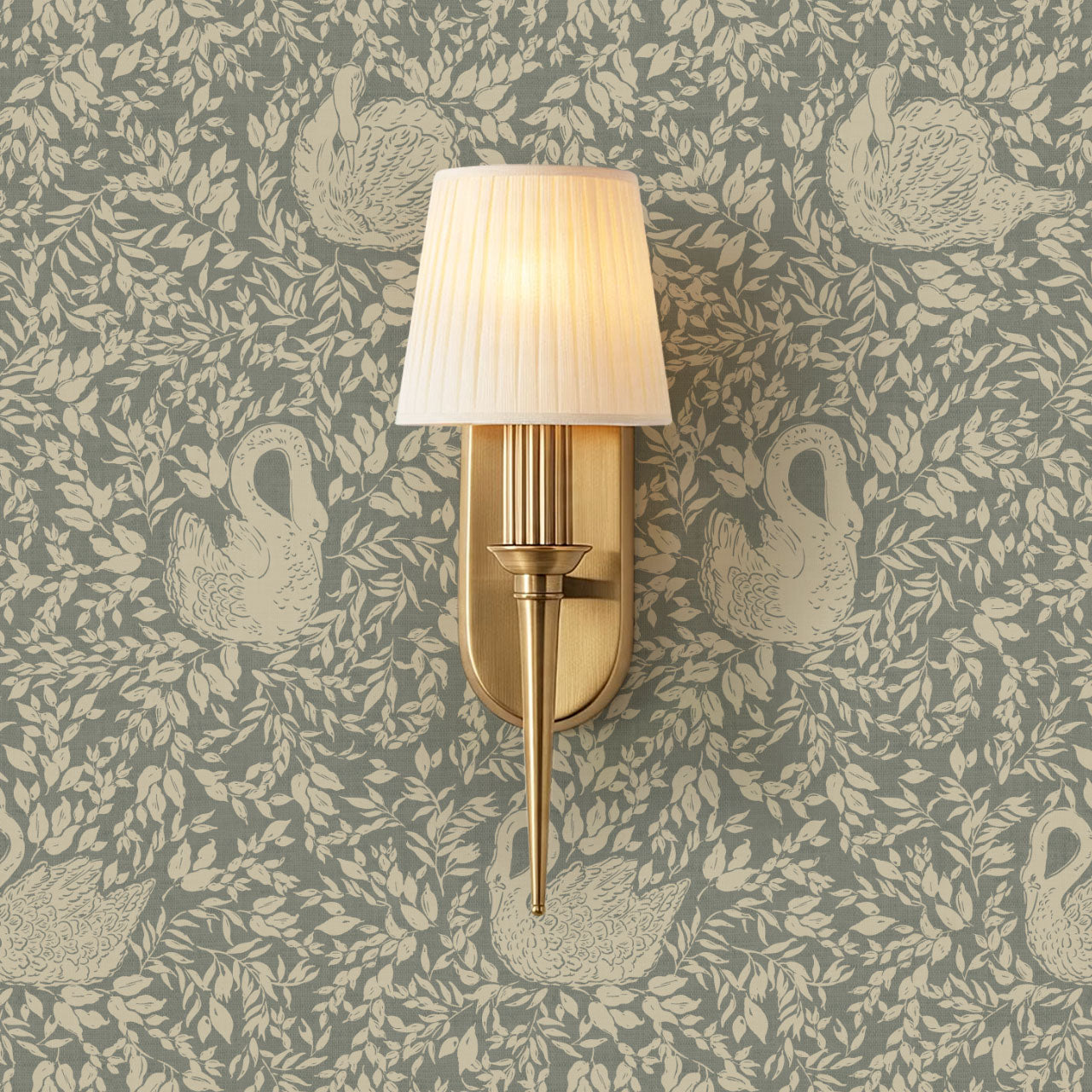 Margot Smoky Gray Swans Wallpaper