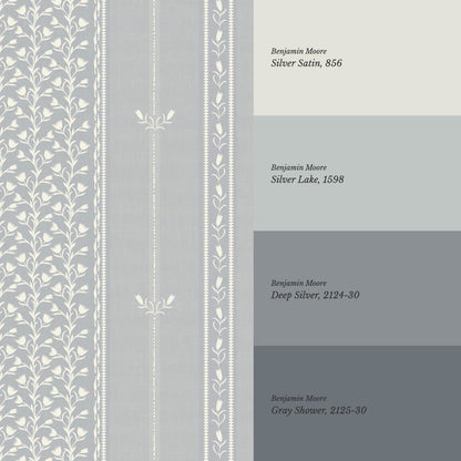 Marietta Tulip Dove Gray Wallpaper