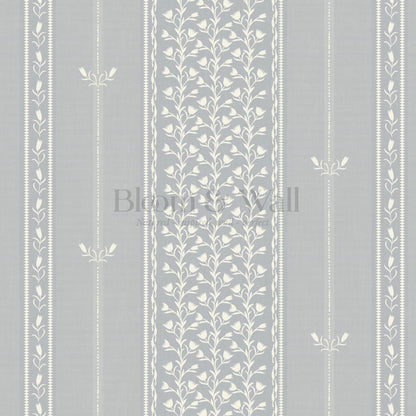 Marietta Tulip Dove Gray Wallpaper