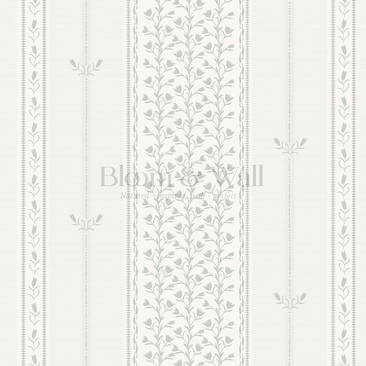 Marietta Tulip Silver Sage Wallpaper