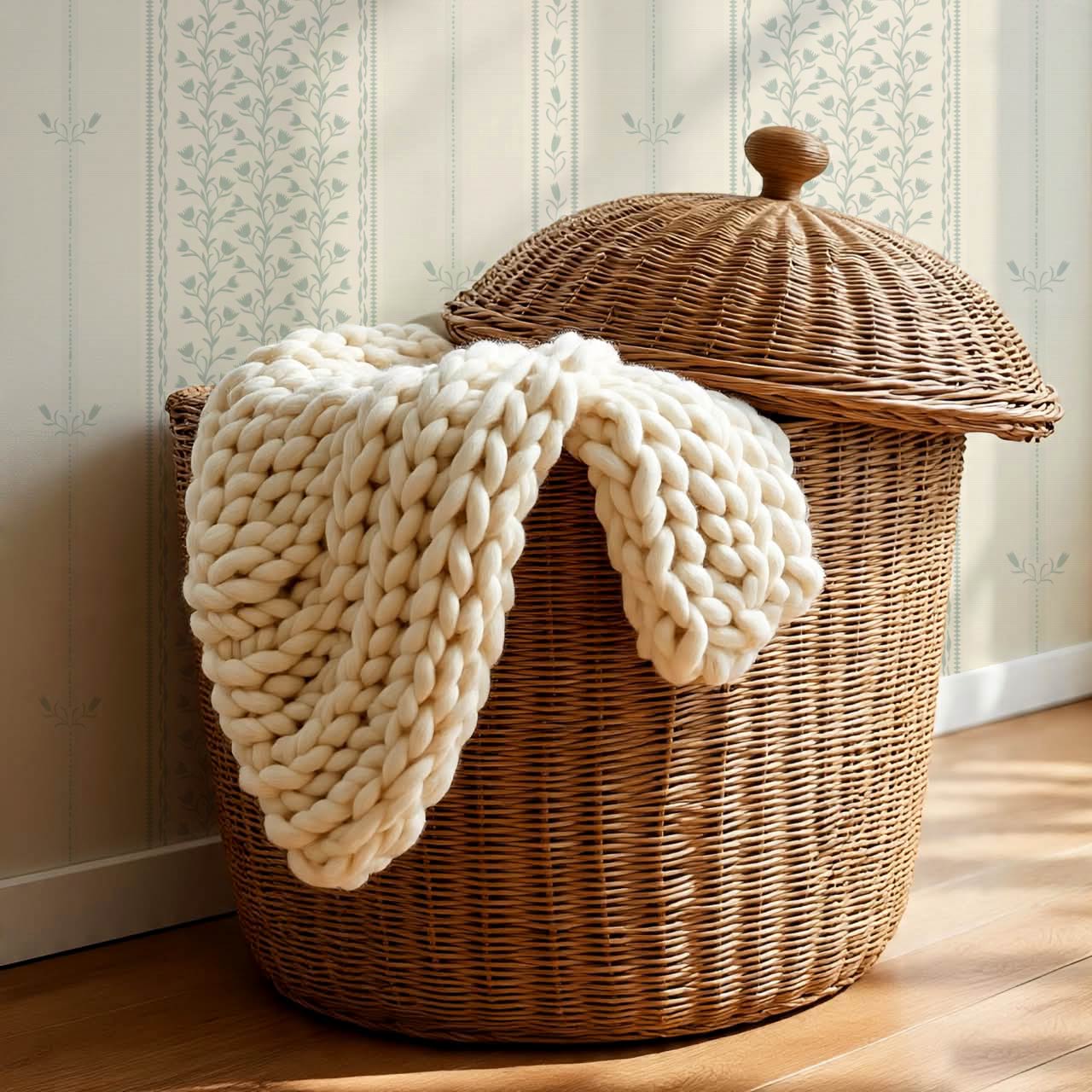 Marietta Tulips Sage Butter Wallpaper