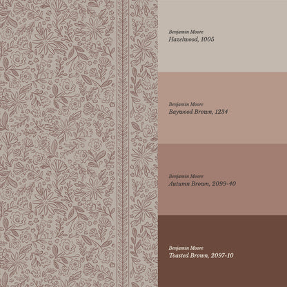 Marion Romantic Vertical Mahogany Vines Wallpaper