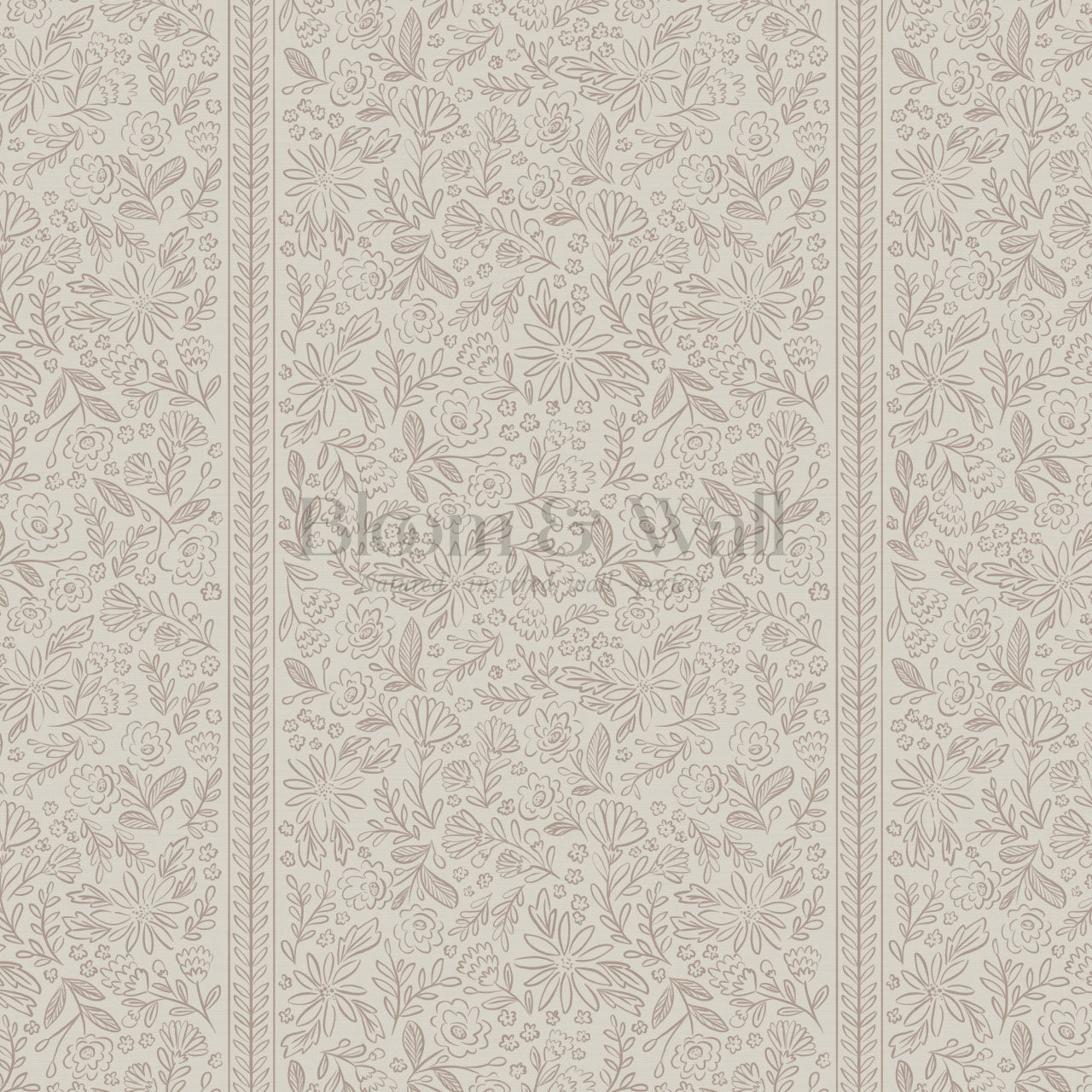 Marion Romantic Vertical Brown Mauve Vines Wallpaper