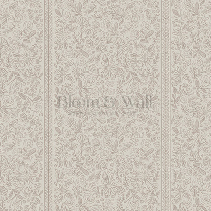 Marion Romantic Vertical Brown Mauve Vines Wallpaper