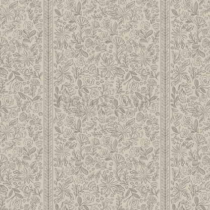 Marion Romantic Vertical Taupe Brown Vines Wallpaper