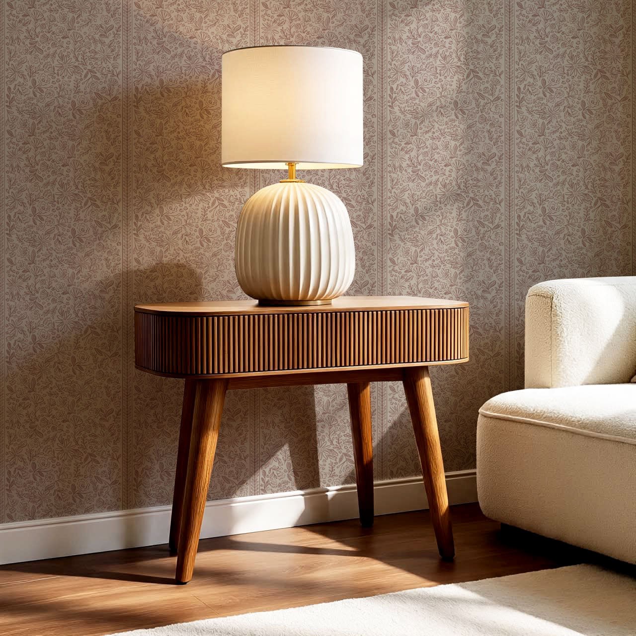 Marion Romantic Vertical Mahogany Vines Wallpaper