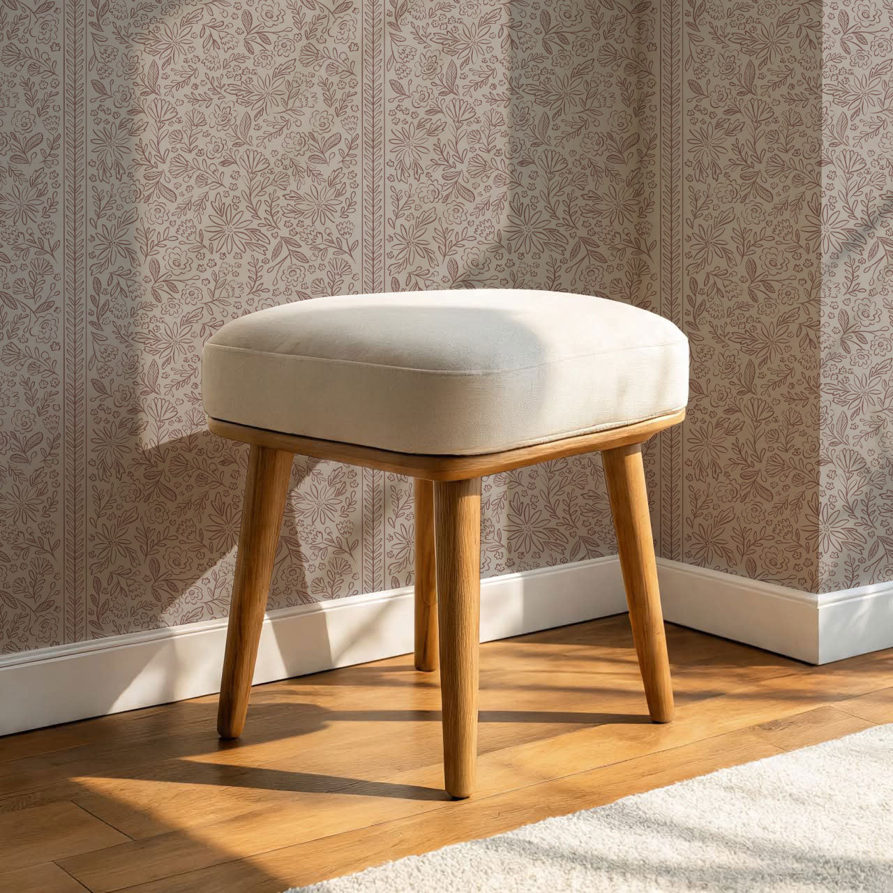 Marion Romantic Vertical Mahogany Vines Wallpaper