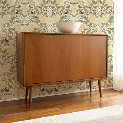 Marisol Ornamental Floral Honey Green Wallpaper