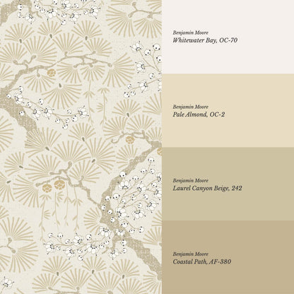 Marlee Large Japanese Pine Trees Beige Wallpaper