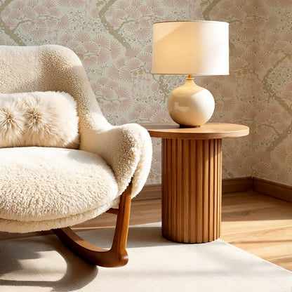 Marlee Large Japanese Pine Trees Pink Wallpaper