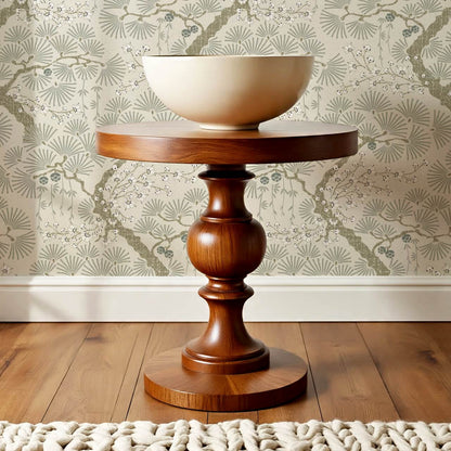 Marlee Large Japanese Pine Trees Dry Sage Wallpaper