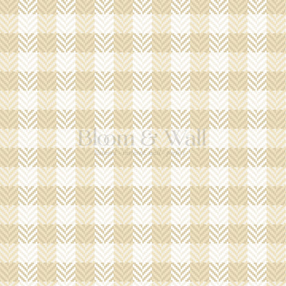 Marta Textured Check Plaid Gold Wallpaper