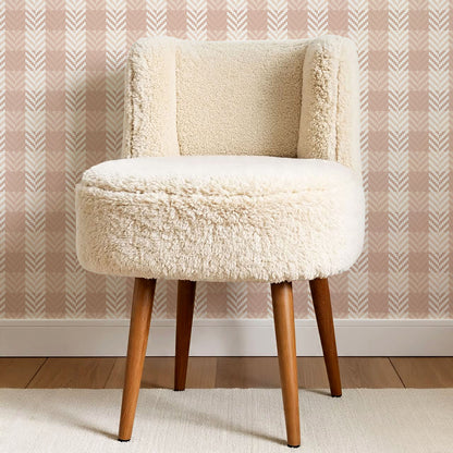 Marta Textured Check Plaid Blush Wallpaper