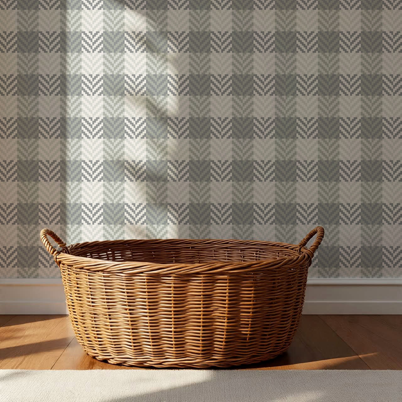 Marta Textured Check Plaid Slate Wallpaper