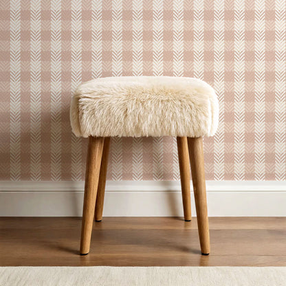 Marta Textured Check Plaid Blush Wallpaper