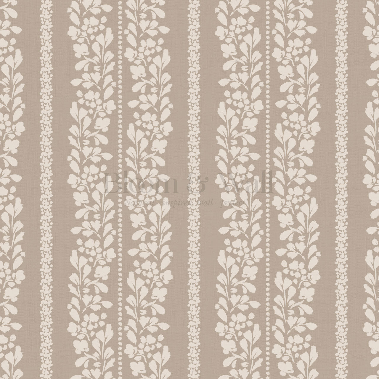 Mary Beige Laced Petals Wallpaper