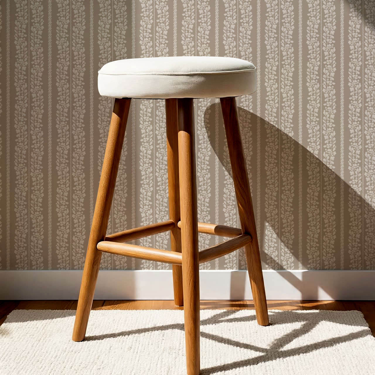 Mary Beige Laced Petals Wallpaper