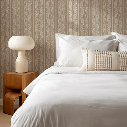 Mary Beige Laced Petals Wallpaper