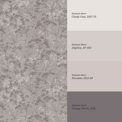 Matilda Pressed Queen Anne's Lace Pale Lilac Wallpaper