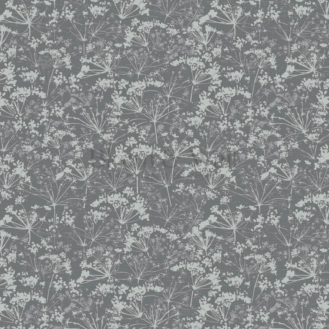 Matilda Pressed Queen Anne's Lace Slate Wallpaper