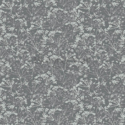 Matilda Pressed Queen Anne's Lace Slate Wallpaper