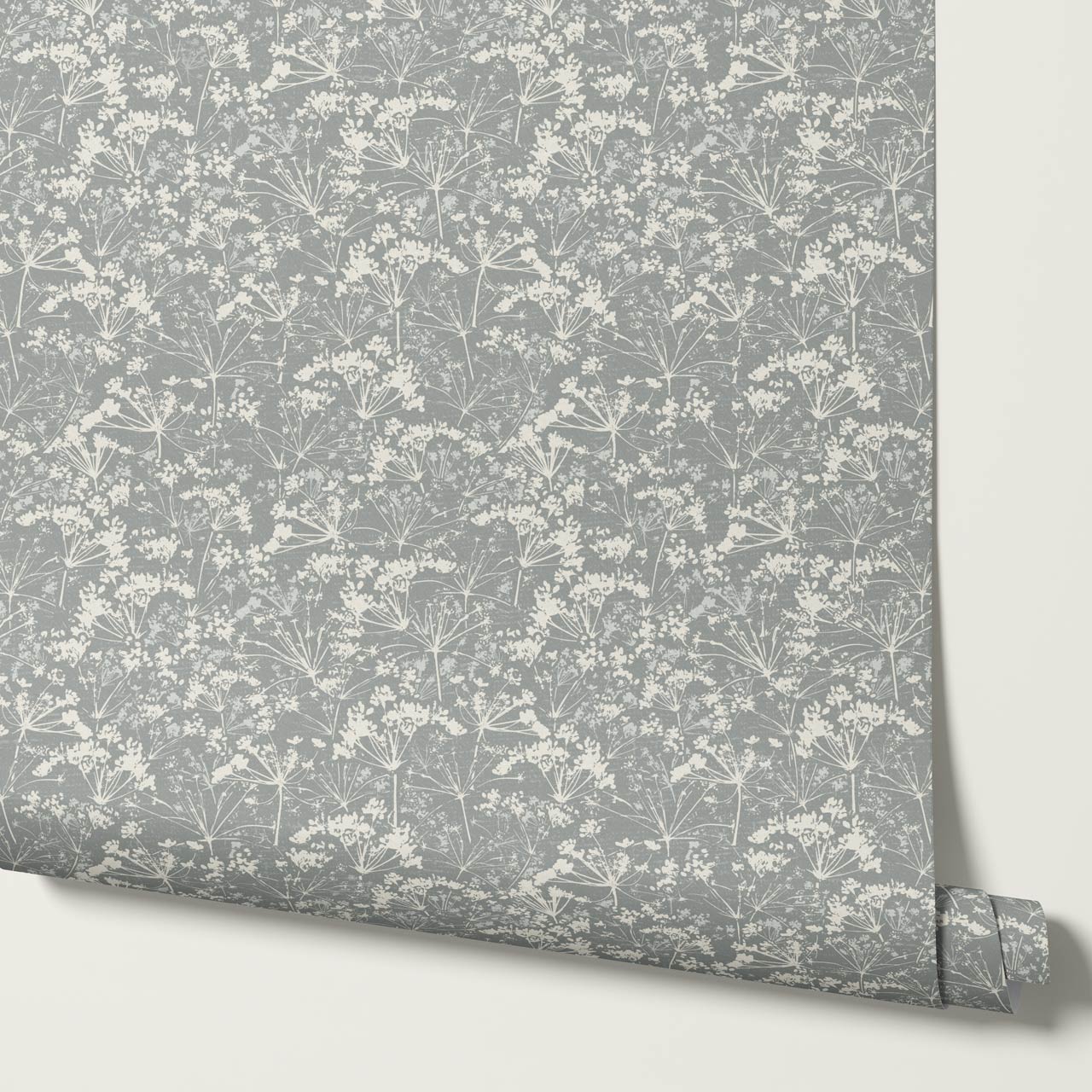 Matilda Pressed Queen Anne's Lace Smoke Wallpaper