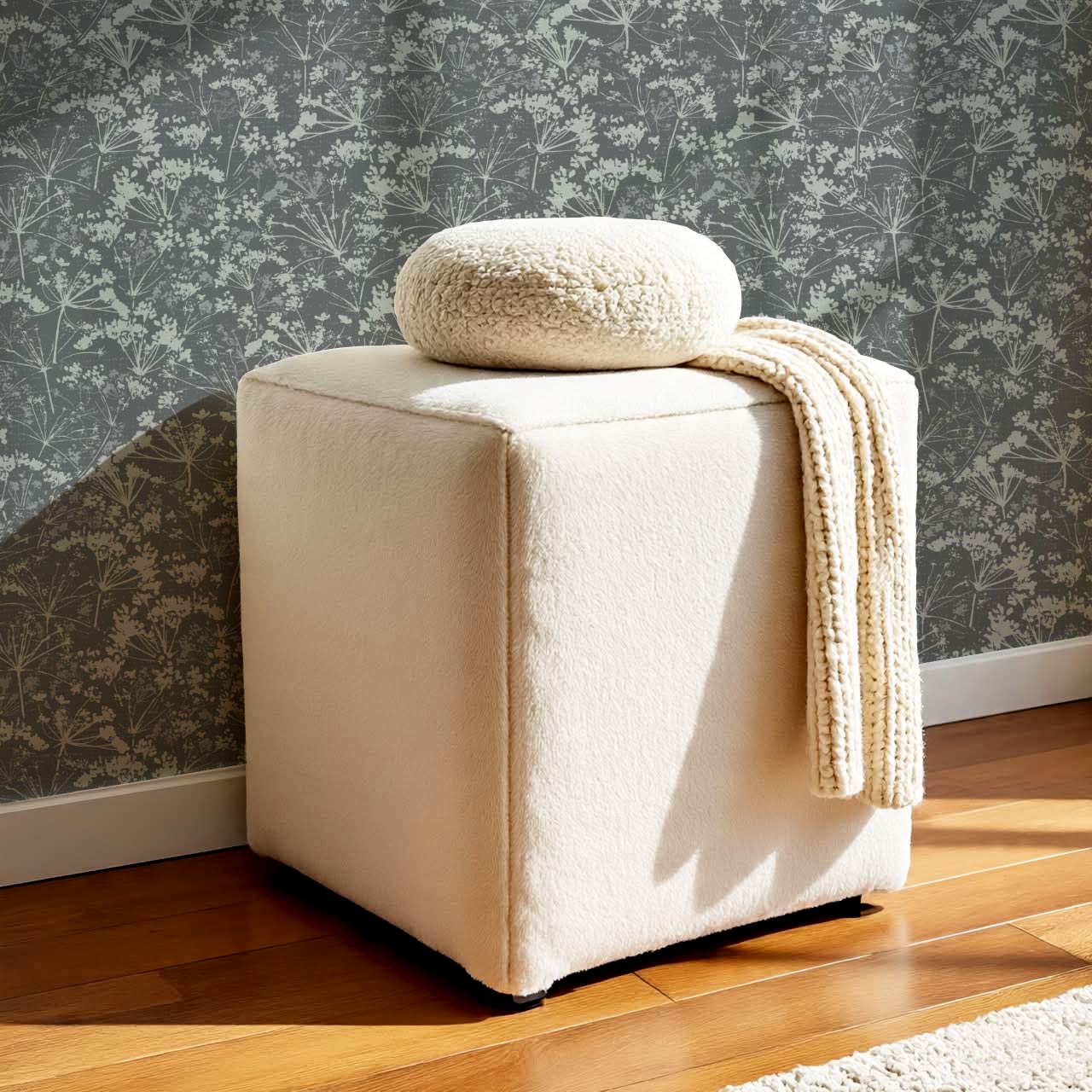 Matilda Pressed Queen Anne's Lace Slate Wallpaper