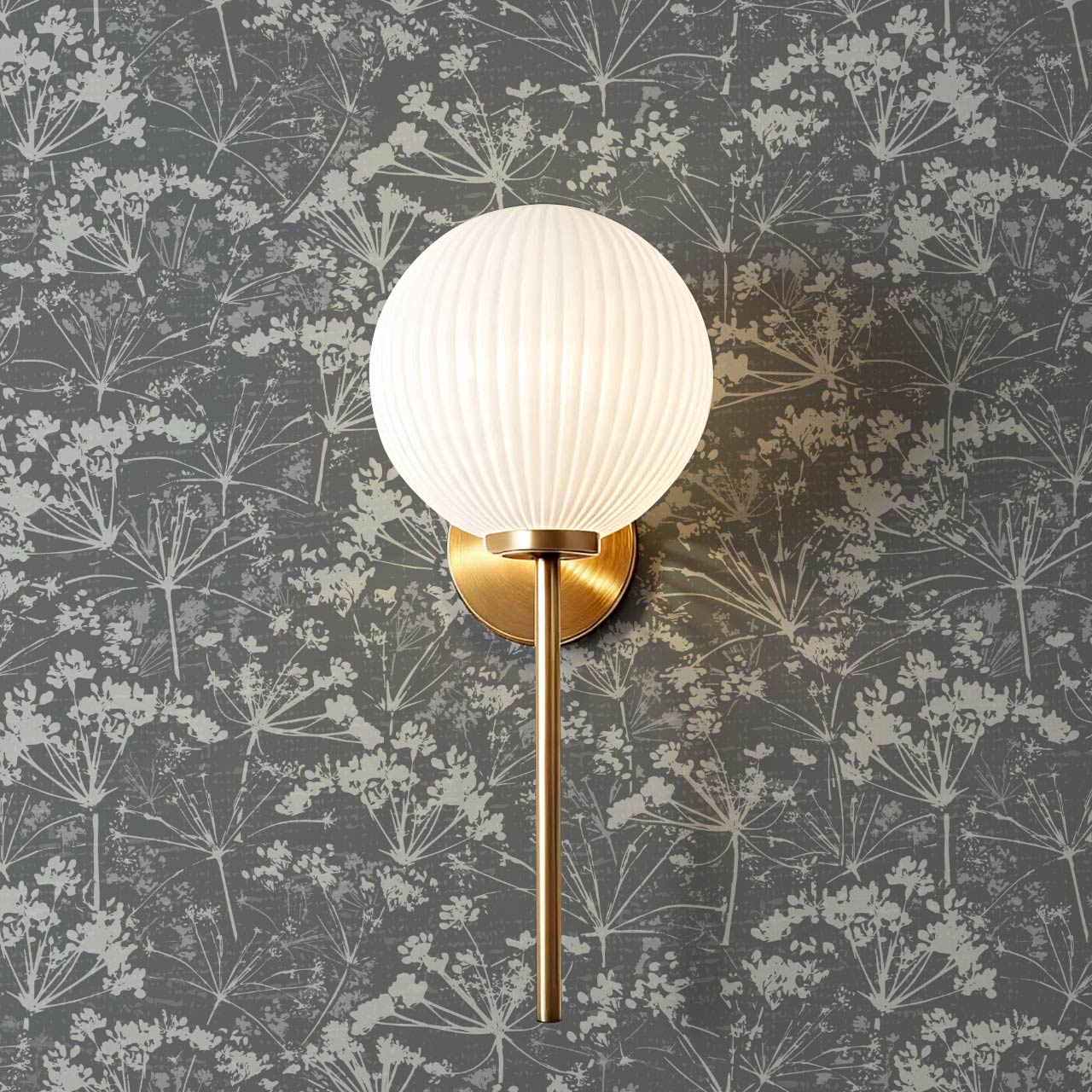 Matilda Pressed Queen Anne's Lace Slate Wallpaper