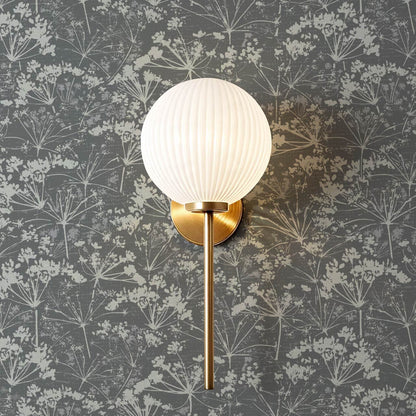 Matilda Pressed Queen Anne's Lace Slate Wallpaper